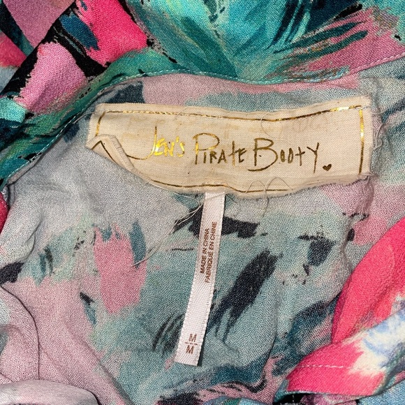 Final Price! Free People Jen's Pirate Booty Floral Botanico Playsuit sz M - Picture 8 of 8
